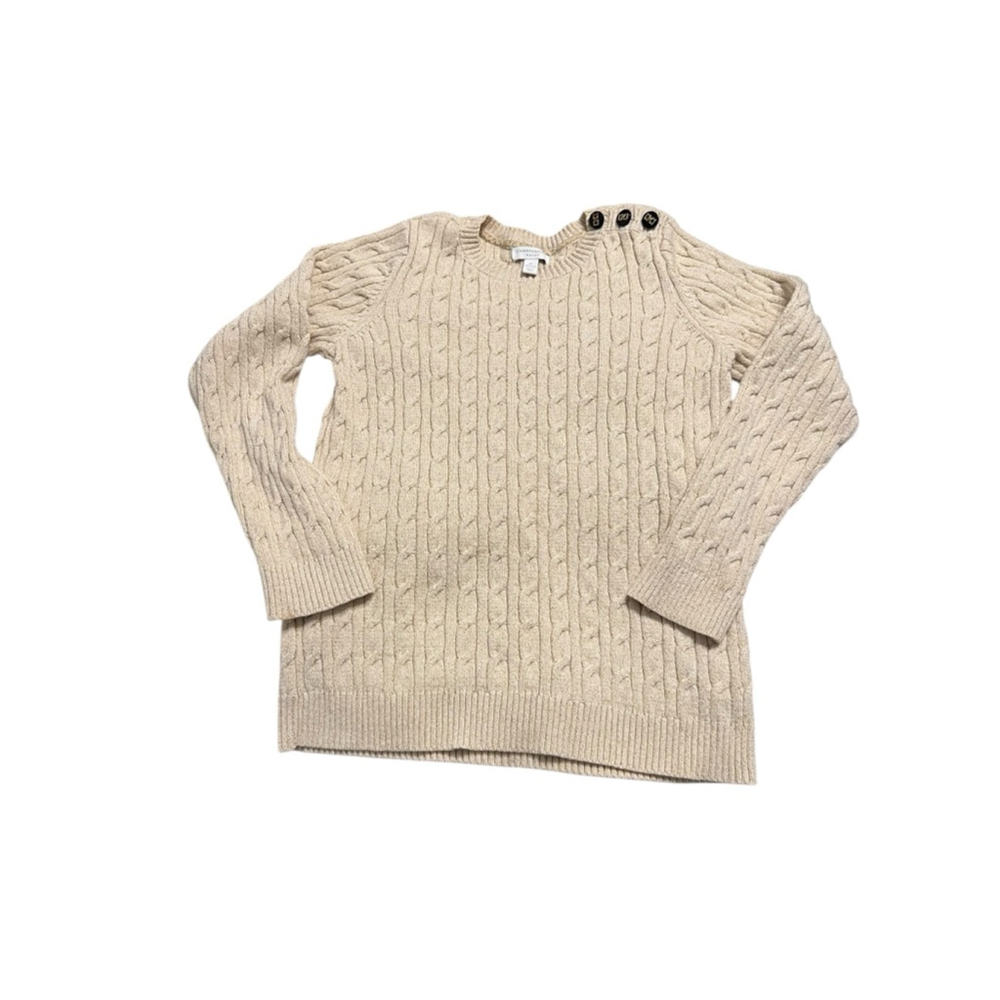 Charter Club Crew Neck Sweater Womens 0X Beige Gold